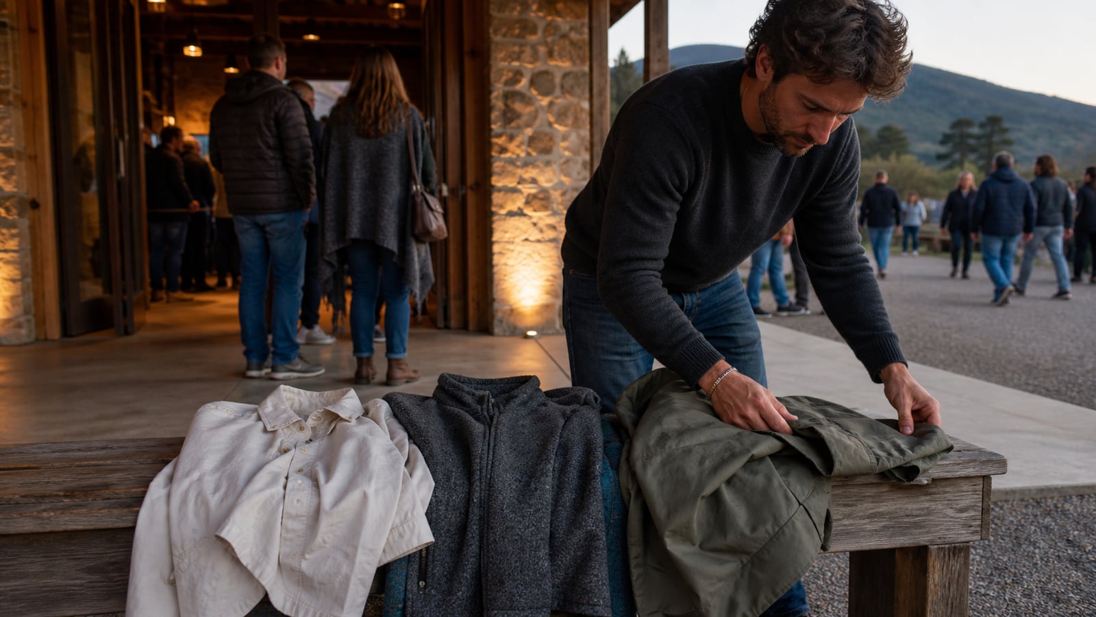 Persoon onderzoekt de staat van tweedehands feestkleding